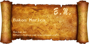 Bakos Marica névjegykártya